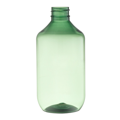 бутылка прозрачной пластмассы зеленого цвета 350ml изрекает подгонянное 28mm